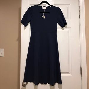 New with tags. Navy Midi Dress